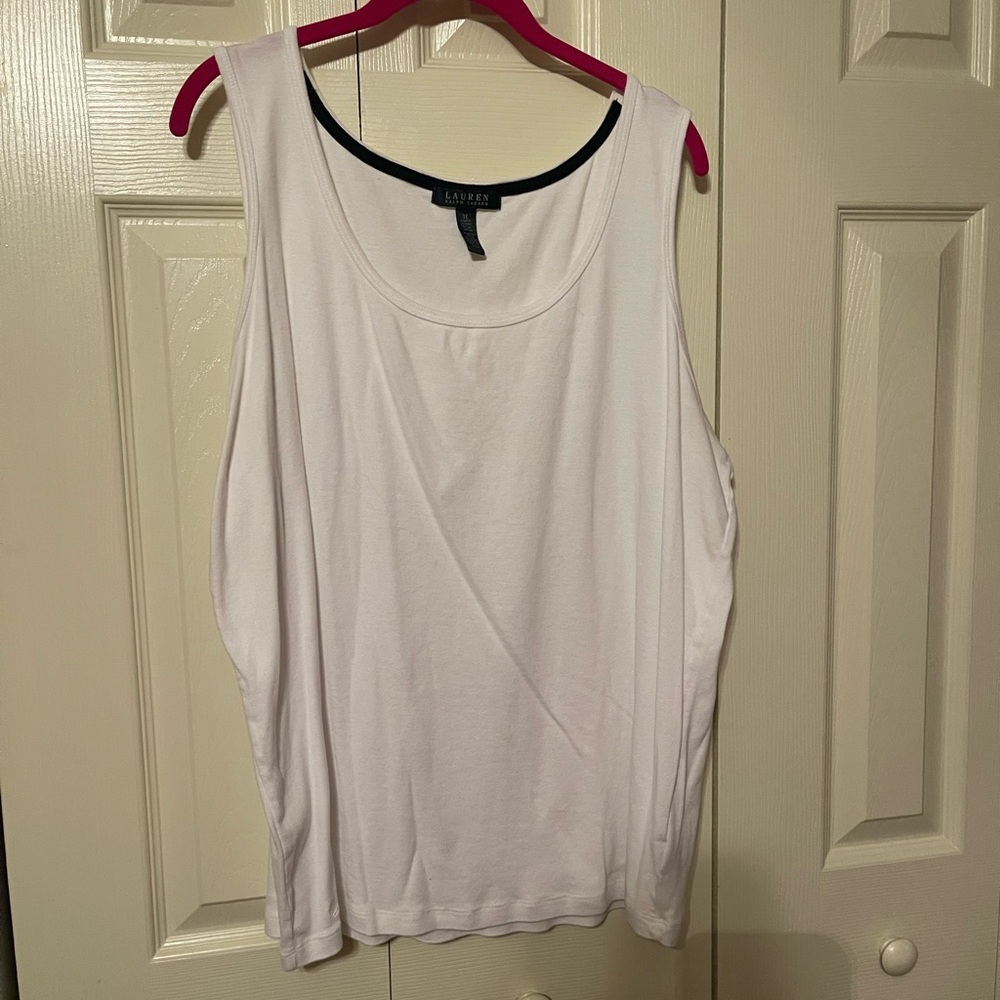 Ralph Lauren White Sleeveless Relaxed Tank Top